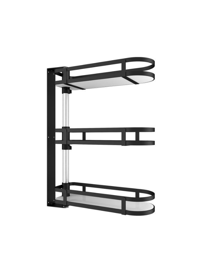 Smart Storage ⭐Premium 3-Layer Kitchen Wall-Mounted Spice Rack – Carbon Steel Kitchen Storage Organizer Shelf (Black). - Image 4