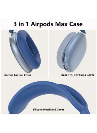 غطاء سماعة رأس من السيليكون، خاص بسماعات AirPods Max، غطاء مضاد للخدش ومقاوم للعرق، 3 في 1 غطاء وسادة أذن/غطاء غطاء غطاء الأذن/غطاء سماعة الرأس - view 4