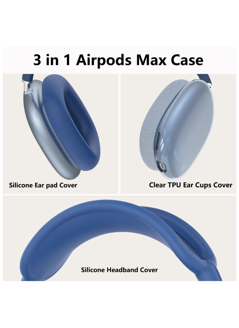 Anmi - Silicone Headphone Case ,Pertain For AirPods Max Headphones, Anti Scratch，Sweat Proof,3 in 1 Ear Pad Covers/Ear Cups Cover/Headband Cover - Image 1