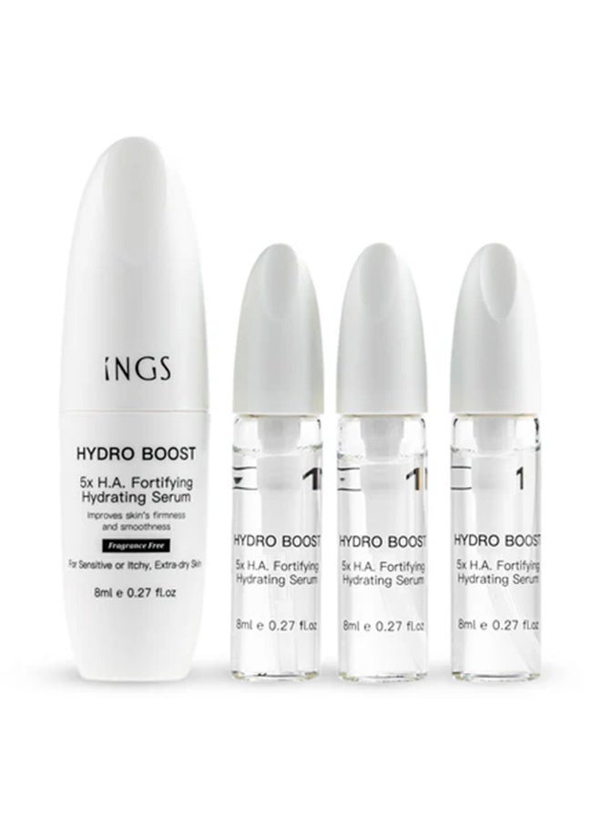 INGS Hydro Boost 5x H.A. Fortifying Hydrating Serum, 4x8ml, 4x0.27 fl.oz - Image 1