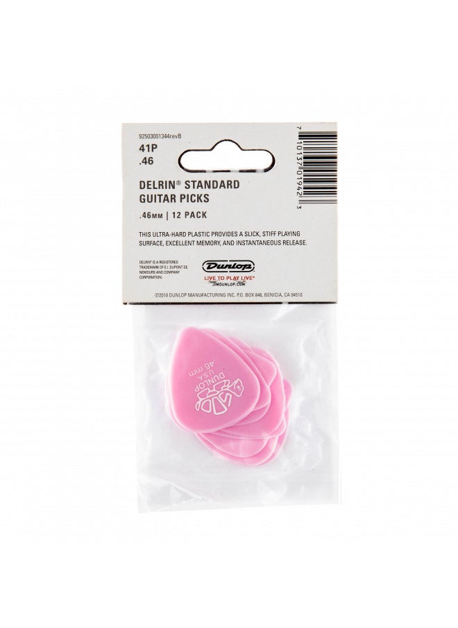 JIM DUNLOP JIM DUNLOP Delrin®, Light Pink, .46mm, 12/Player's Pack  - Image 5