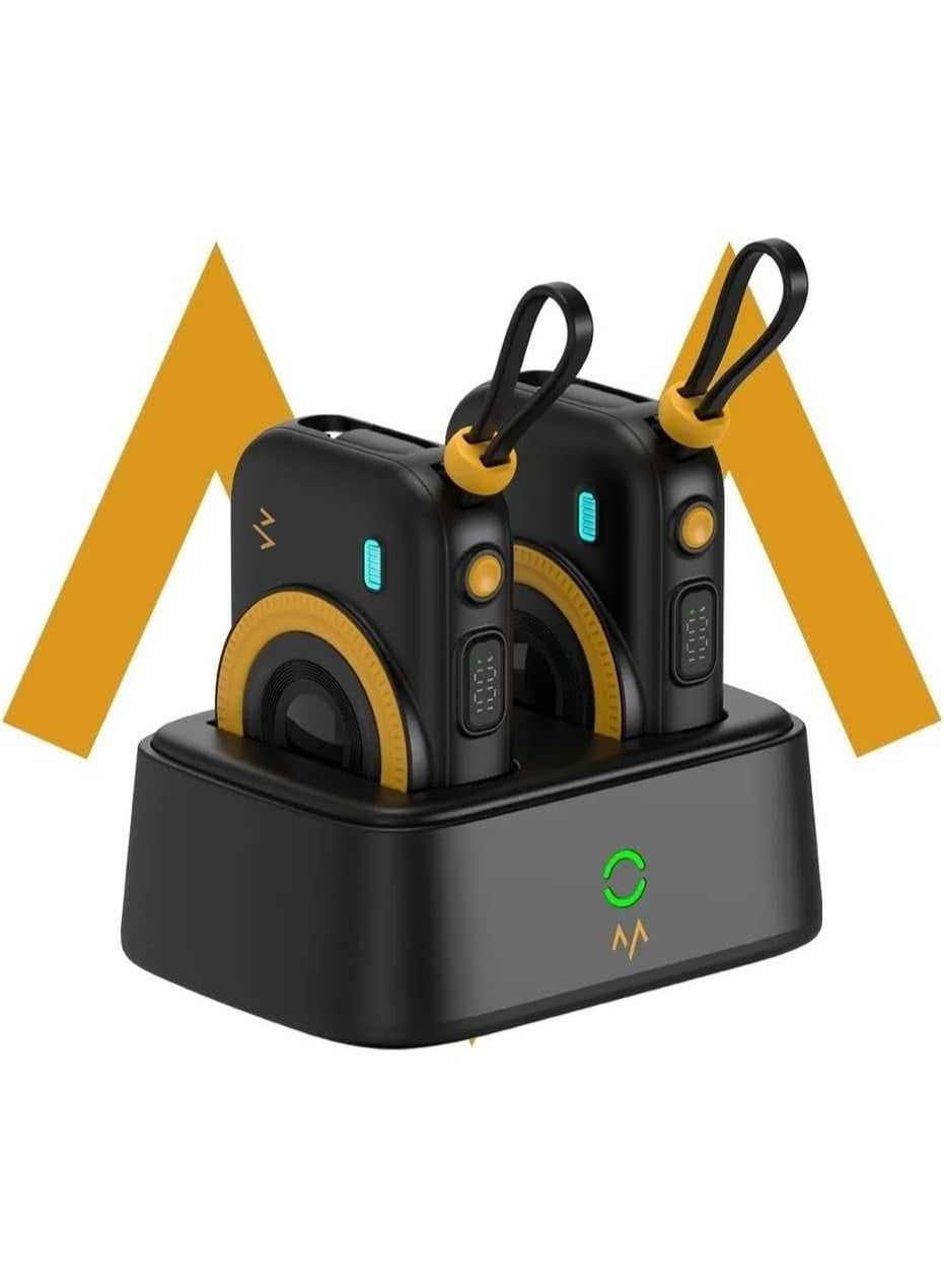Dual Magnetic Wireless Charging Combo, 22.5W Super Fast Portable Power Bank Energy Units with LED Display, USB-C and Lightning Connectors, Compact Recharge Dock, Smart Safe Charging Accessory Set