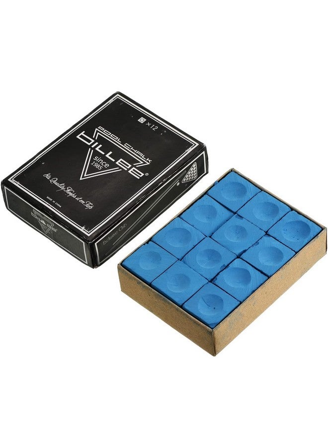 JBB Billiards Snooker & Pool Chalk for Cue Sticks, 12 pcs, Blue - Image 1