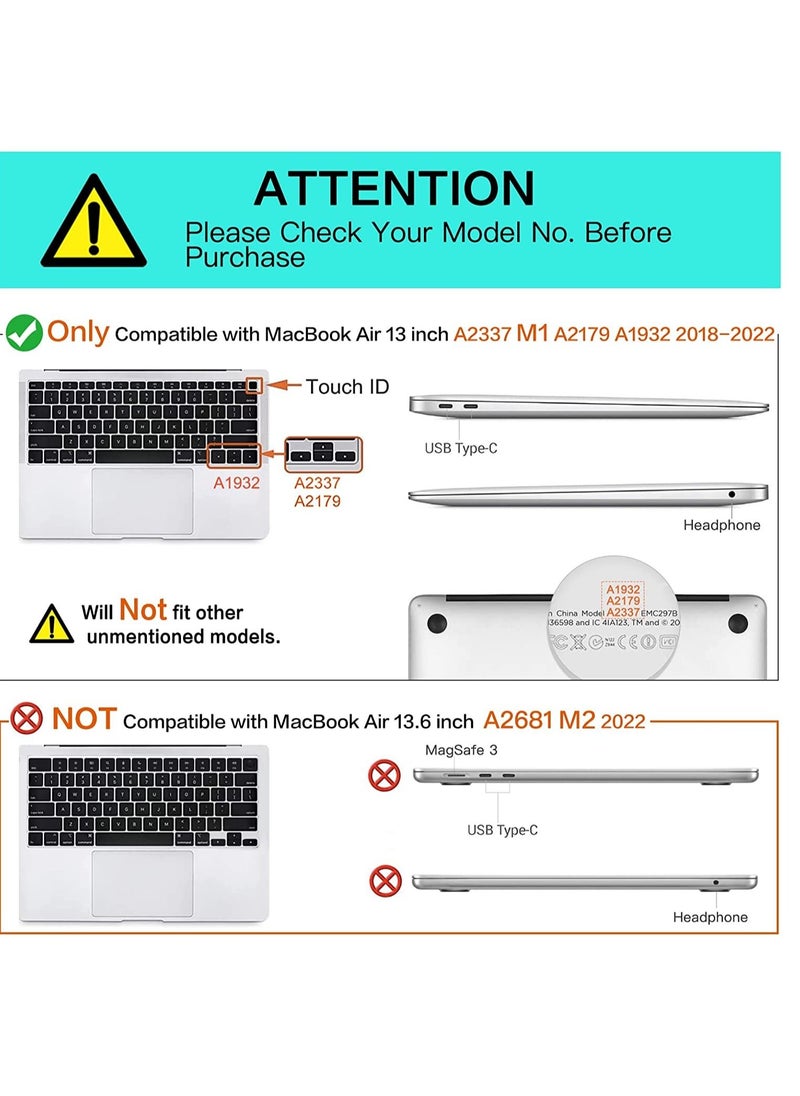 Ntech Ntech MacBook Air 13 inch Plastic Hard Shell Case & Keyboard Cover Skin 2022 2021 2020 2019 2018 Release A2337 M1 A2179 A1932 Retina Display with Touch ID ( Rose Gold )  - Image 2