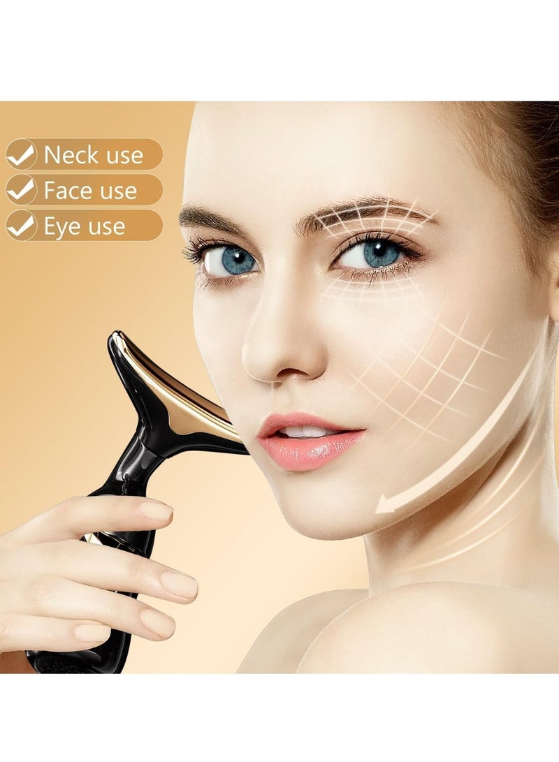 Sisily Firming Wrinkle Beauty Devicer for Facial/Neck/Eye, Multifunctional Vibration Massage Instrument, 3-in-1 Facial Skincare Instrument for Skin Care for Improve,Smooth and Tightening Skin (Black) - Image 5