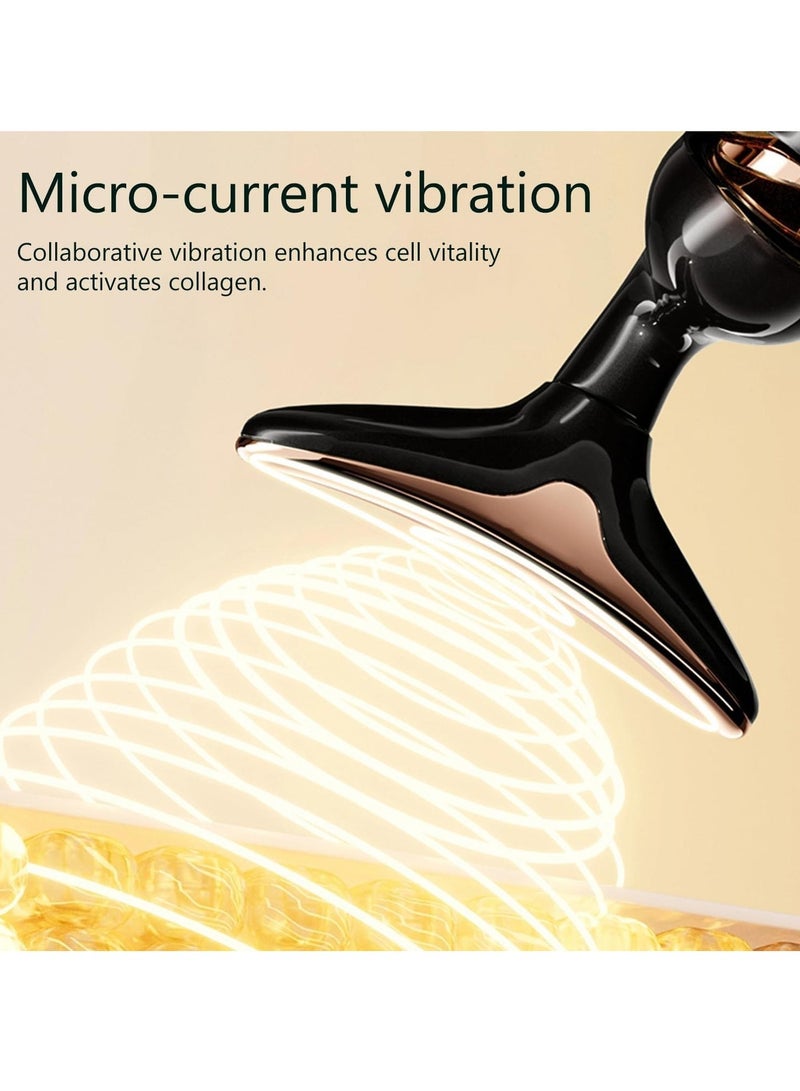 Sisily Firming Wrinkle Beauty Devicer for Facial/Neck/Eye, Multifunctional Vibration Massage Instrument, 3-in-1 Facial Skincare Instrument for Skin Care for Improve,Smooth and Tightening Skin (Black) - Image 4