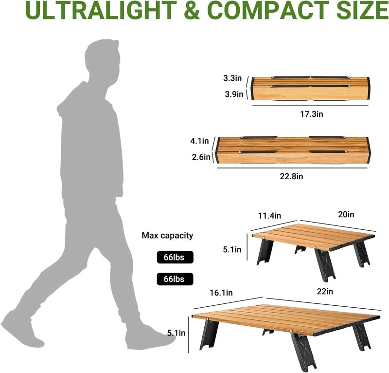 ATEPA Ultralight Compact Small Camping Table, Backpacking Mini Small Folding Camping Side Table for Camp, Portable Table for Outdoor Picnic,Tent,Travel,Beach - Image 2