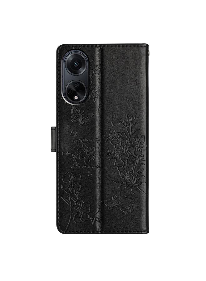 اس-توب جراب جلدي لهاتف OPPO A98 بنقشة فراشات وزهور - Image 3