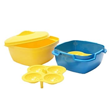 myps Plastic Idli Maker Makes 8 idlis Microwave Dhokla Maker Vegetable Steamer Rice Cooker Microwave Dishwasher Safe Full Big Set Multicolour - Image 1