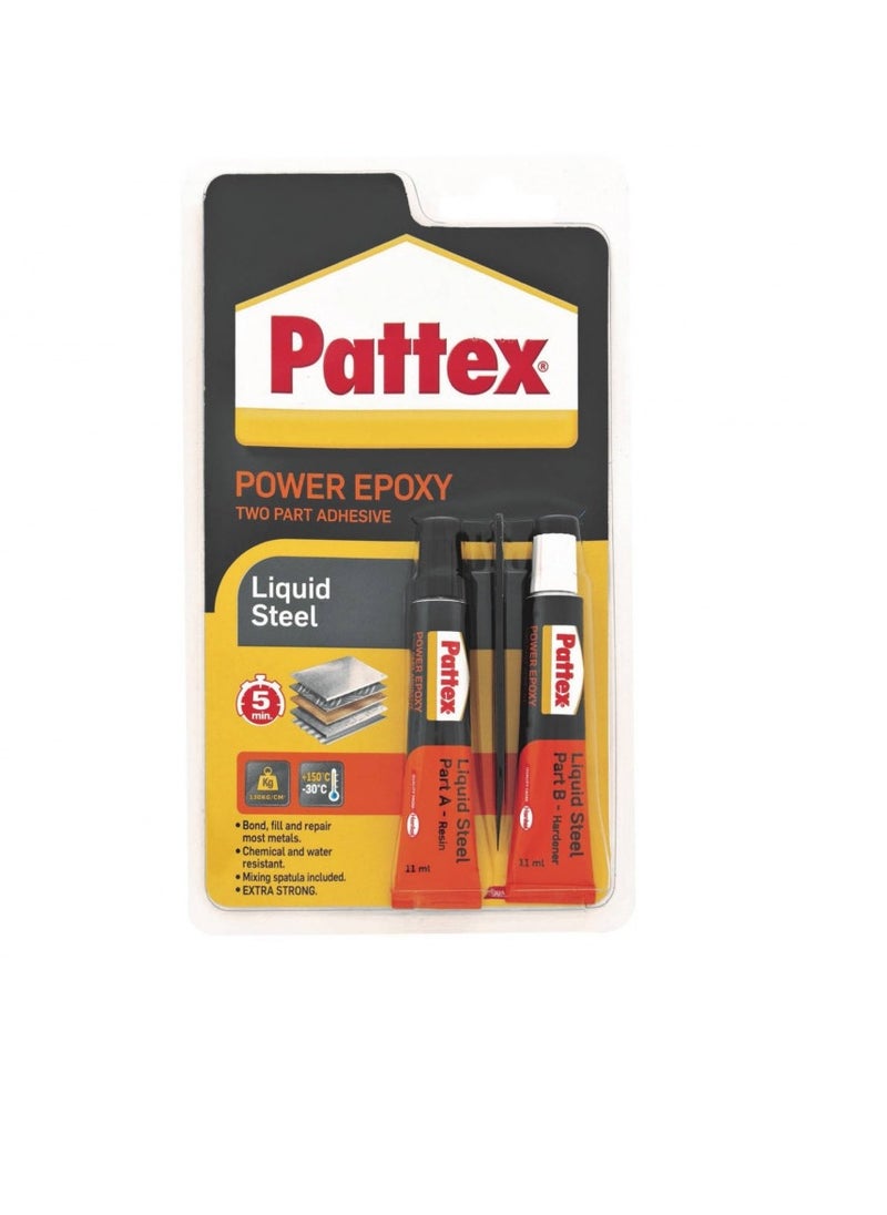 Pattex Power Epoxy Two Part Adhesive - Liquid Steel - 11ml X 2  - Image 3
