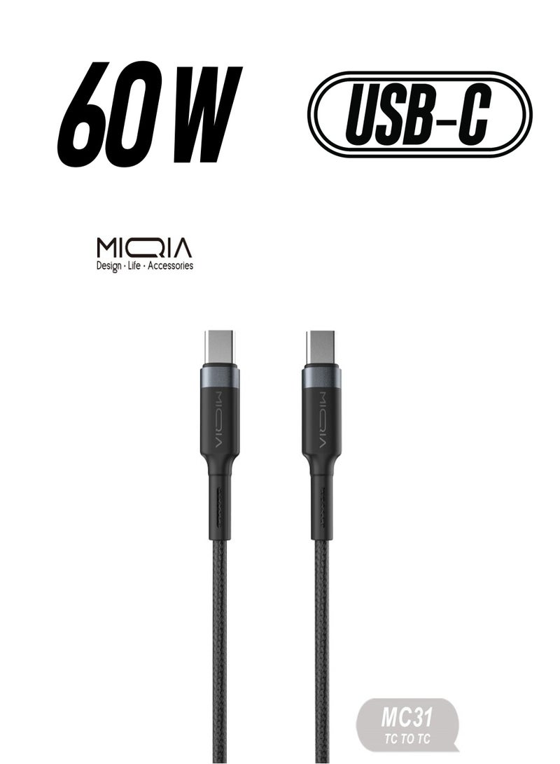 MIQIA PD60W Type-C to Type-C Cable Black 1M - Image 1
