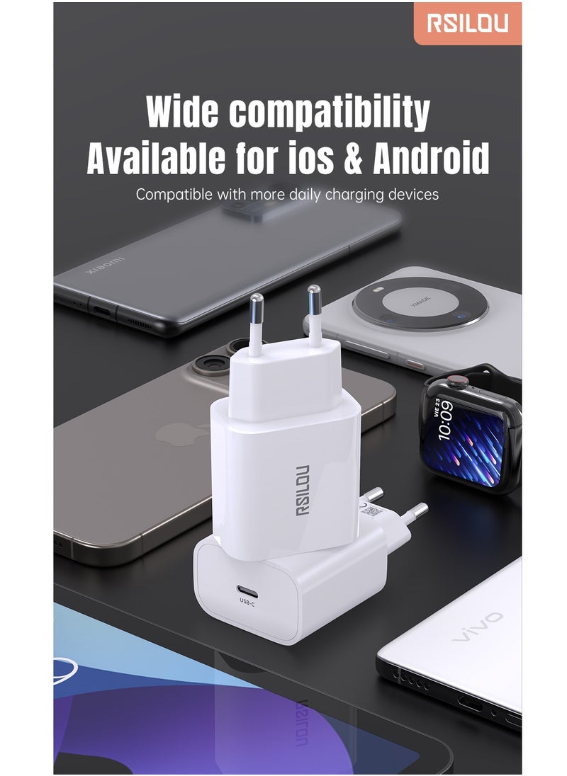 rsilou - R4252 30W USB-C Super Fast Charger, Power and Efficiency Redefined, GaN, PPS Support, Supports apple and all smartphones, tablets, Bluetooth headphones, and more, MultiProtect Protection - Image 1