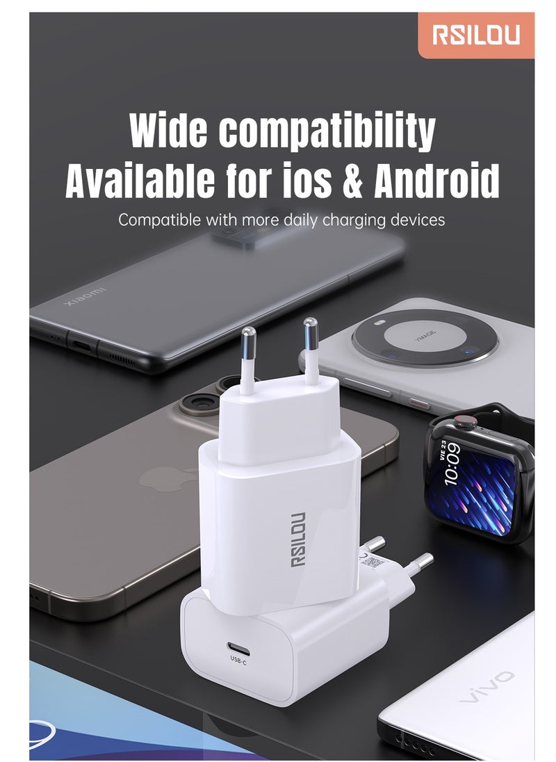 rsilou - R4252 30W USB-C Super Fast Charger, Power and Efficiency Redefined, GaN, PPS Support, Supports apple and all smartphones, tablets, Bluetooth headphones, and more, MultiProtect Protection - Image 1