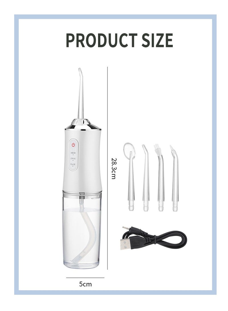 خيط تنظيف الأسنان بالماء، غسول فم، غسول فم لاسلكي مع 4 رؤوس فوهات و3 أوضاع مختلفة لضغط الماء - Image 3