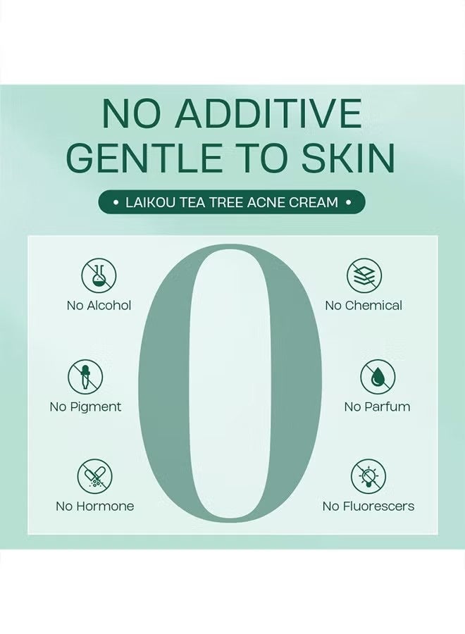 Laikou Tea Tree Acne Cream,Tea Tree Oil Face Cream for Oily Skin, Extra Soothing & Nourishing Non-Greasy Facial Moisturizer, Gently Repair For Dry Skin, Balancing Oily Skin Moisturizer - Non-Greasy Moisturizer - Image 5