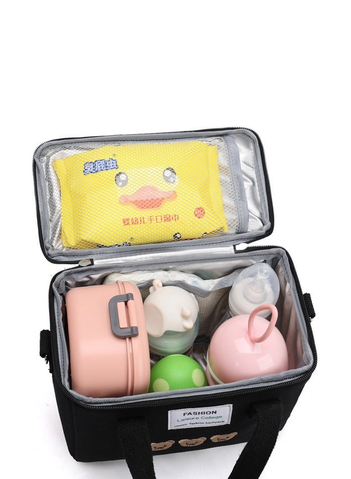 Baby Diaper Bag Backpack: Portable Insulated Embroidered Crossbody Bag with Large Capacity, Multi-Purpose Mother and Baby Bag  - Image 3