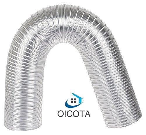 OICOTA Flexible Aluminium Duct Pipe Chimney Exhaust Pipe (Up To 10 ft, Silver 4 IN) - Image 4