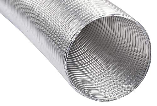 OICOTA Flexible Aluminium Duct Pipe Chimney Exhaust Pipe (Up To 10 ft, Silver 4 IN) - Image 1