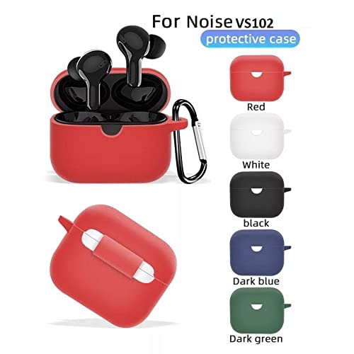 Printme™ Silicone Protective Cover Case for Noise Buds VS 102 Case Cover Earpods Case Cover (LED Visible) with Hook Keychain (Black) - Image 5