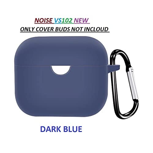 Printme™ Silicone Protective Cover Case for Noise Buds VS 102 Case Cover Earpods Case Cover (LED Visible) with Hook Keychain (Black) - Image 2