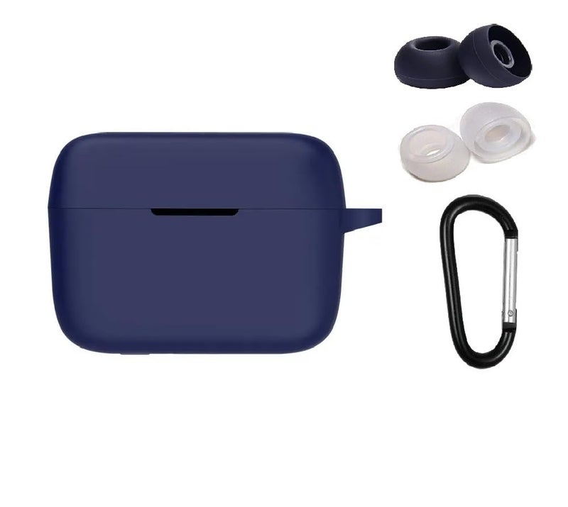 Printme™ Silicone Protective Cover Case for Noise Buds VS 102 Case Cover Earpods Case Cover (LED Visible) with Hook Keychain (Black) - Image 1