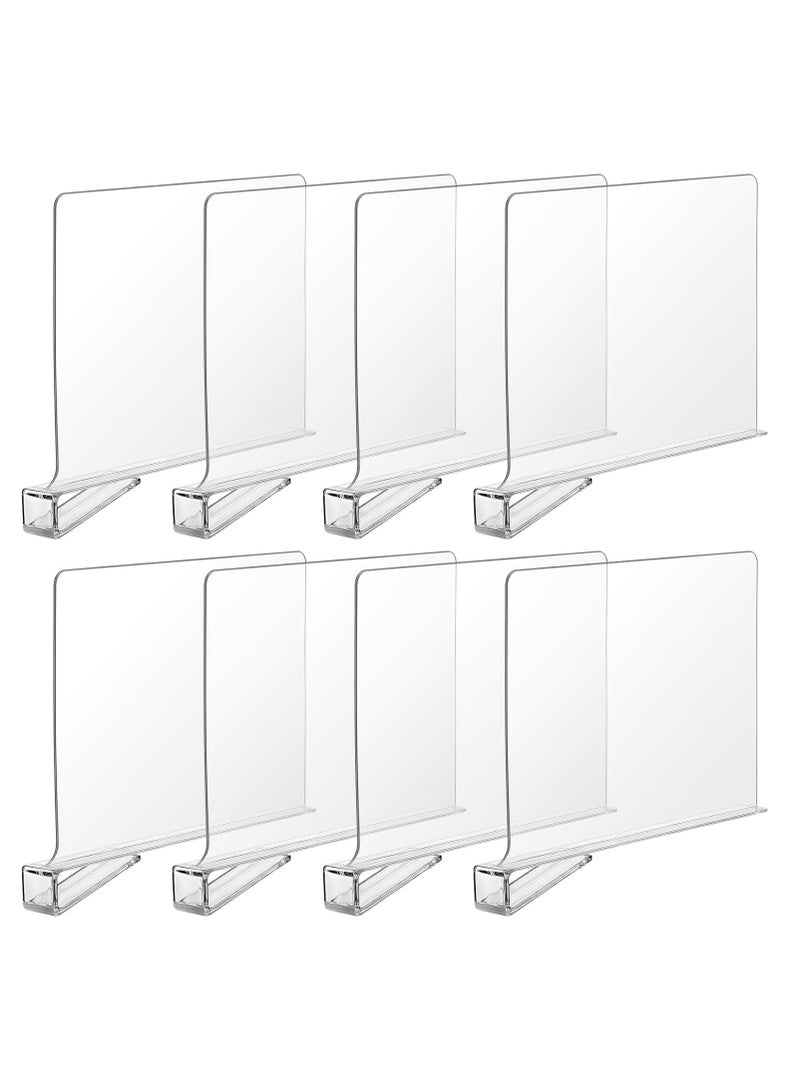 TPGP 8 Pack Acrylic Shelf Dividers for Closet Wood Shelf Organizer Multi-Functional Wood Closet Separator for Storage and Organization in Bedroom No Installation Tools Required - Image 1