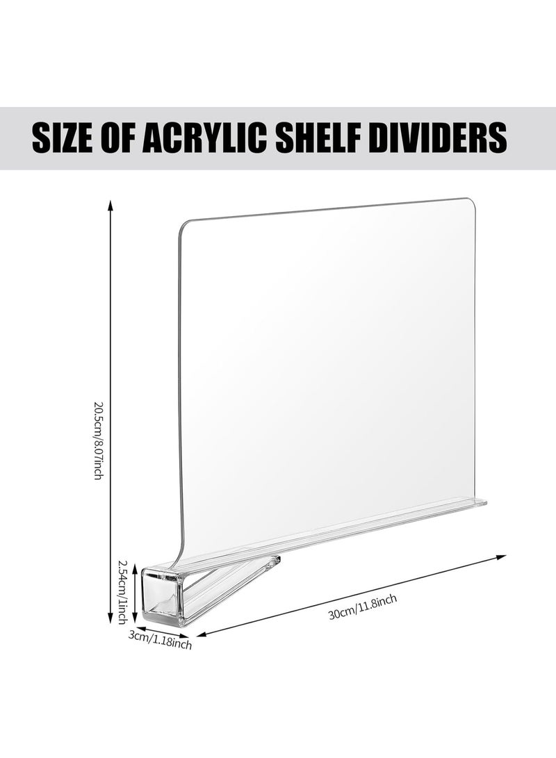 TPGP 8 Pack Acrylic Shelf Dividers for Closet Wood Shelf Organizer Multi-Functional Wood Closet Separator for Storage and Organization in Bedroom No Installation Tools Required - Image 2