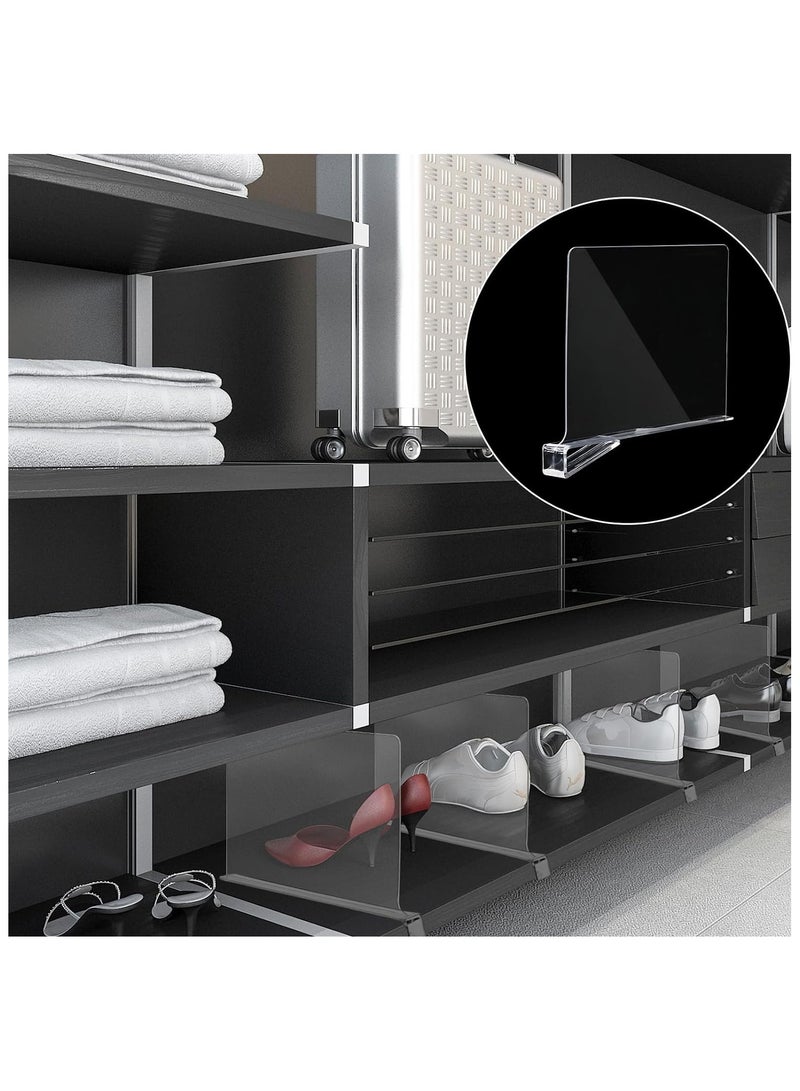 TPGP 8 Pack Acrylic Shelf Dividers for Closet Wood Shelf Organizer Multi-Functional Wood Closet Separator for Storage and Organization in Bedroom No Installation Tools Required - Image 4