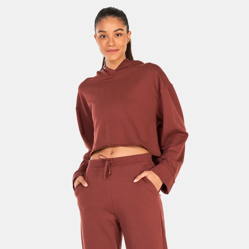 Women's Yoga Luxe Cropped Fleece Hoodie