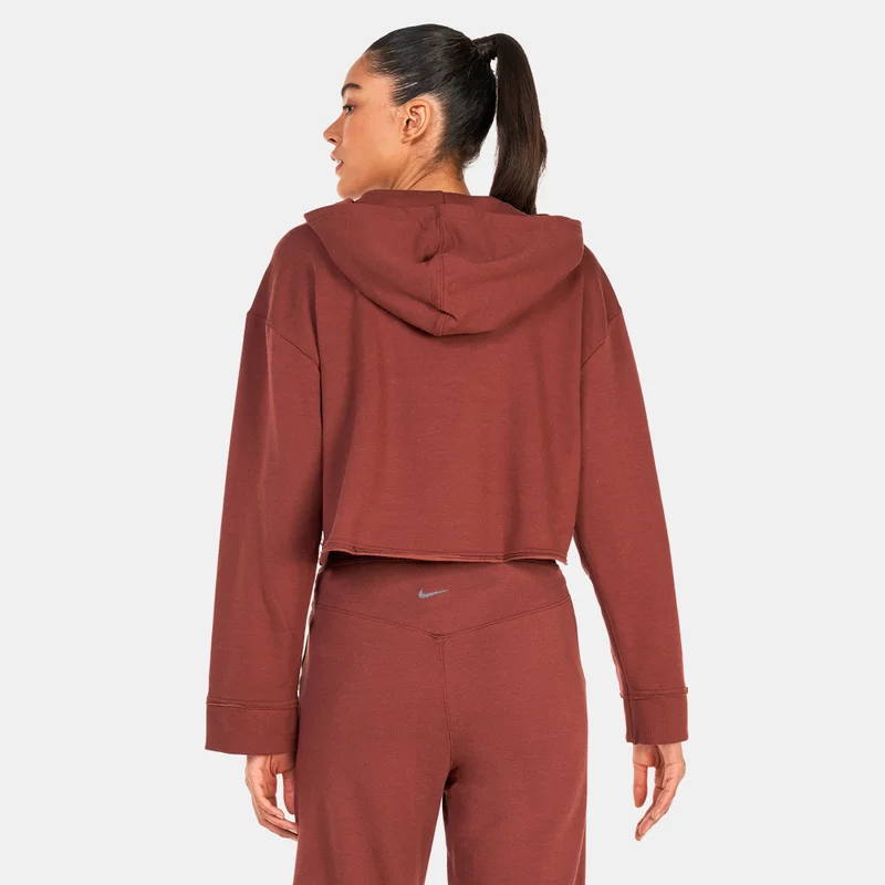 Nike Maroon Women's Yoga Luxe Cropped Fleece Hoodie for Women | Best Price UAE