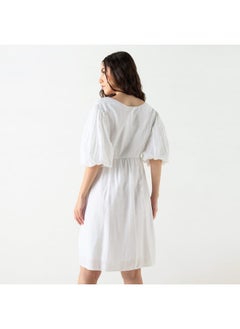 Lee Cooper Lee Cooper Textured Knee Length Dress with V-neck  - Image 3