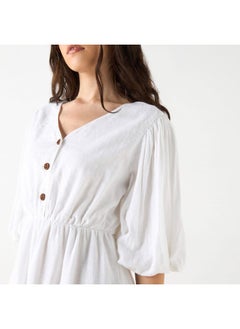 Lee Cooper Lee Cooper Textured Knee Length Dress with V-neck  - Image 4