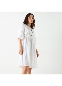 Lee Cooper Lee Cooper Textured Knee Length Dress with V-neck  - Image 1