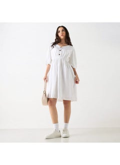 Lee Cooper Lee Cooper Textured Knee Length Dress with V-neck  - Image 2