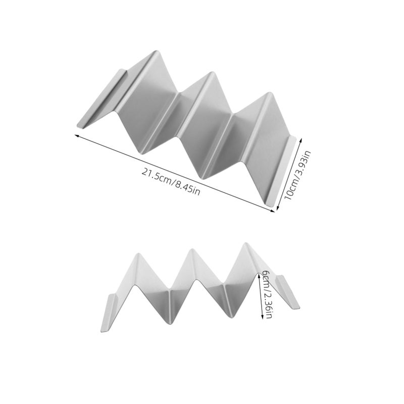 Stainless Steel Taco Holder Set 3 Slot Tortilla Rack Dishwasher Oven Safe for Parties - Image 3