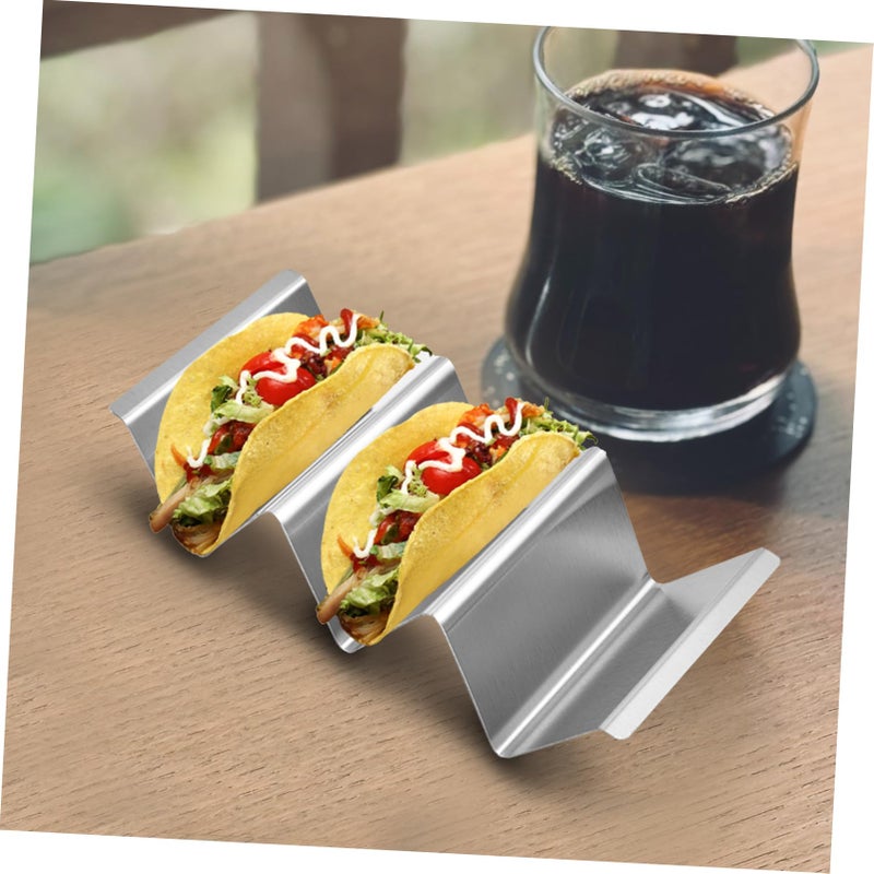 Stainless Steel Taco Holder Set 3 Slot Tortilla Rack Dishwasher Oven Safe for Parties - Image 5