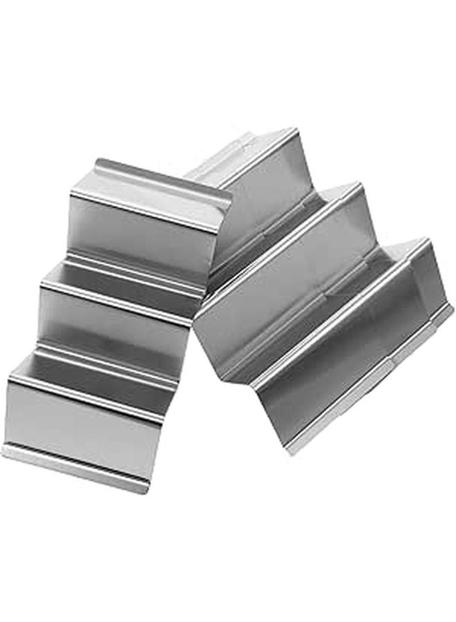 Stainless Steel Taco Holder Set 3 Slot Tortilla Rack Dishwasher Oven Safe for Parties - Image 1