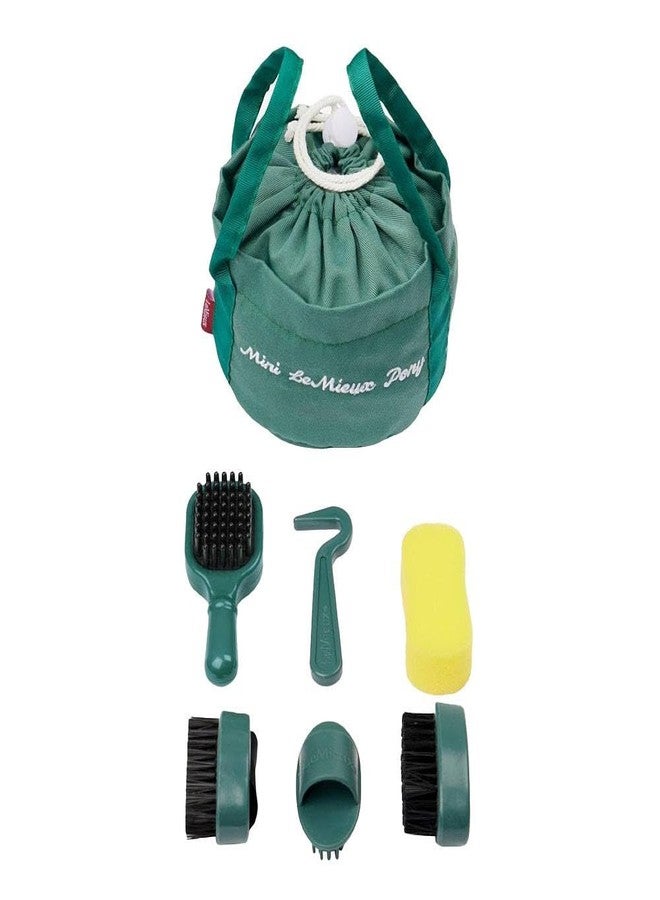 LeMieux Toy Pony Grooming Kit Sage - Includes Brushes, Curry Comb, Sponge, Tangle Tidy & Hoof Pick - Store in Mini Drawstring Grooming Bag - Suitable for Ages 3+ - Image 1