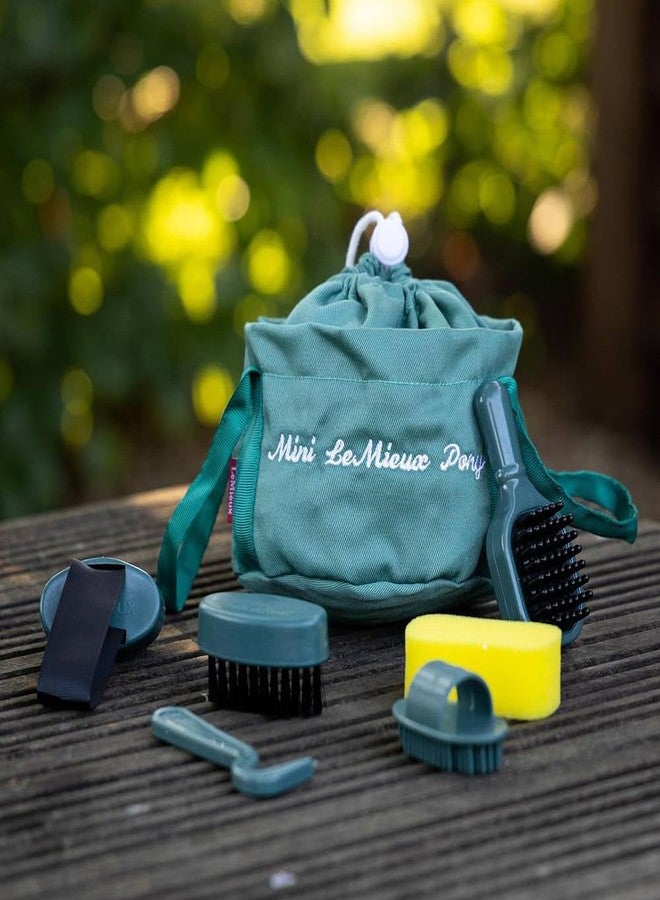 LeMieux Toy Pony Grooming Kit Sage - Includes Brushes, Curry Comb, Sponge, Tangle Tidy & Hoof Pick - Store in Mini Drawstring Grooming Bag - Suitable for Ages 3+ - Image 2