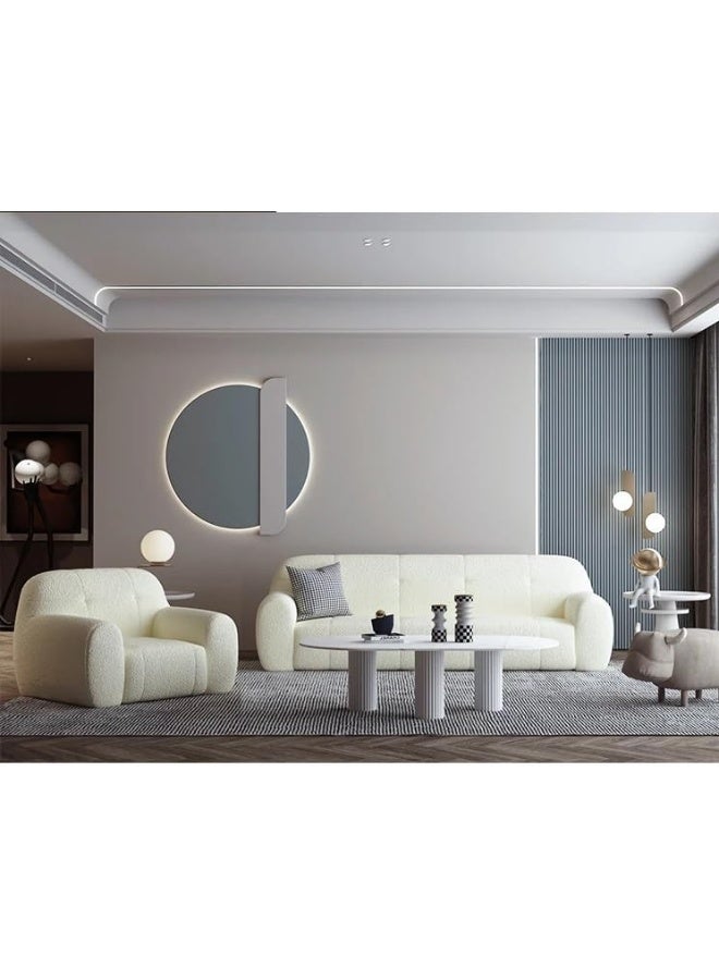 Generic Boucle Bliss 4-Seater Sofa and Chair Set Elegant Comfort for Your Living Space  - Image 2
