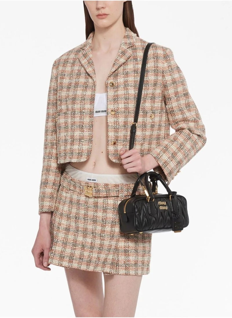 Miu Miu - Small Arcadie Top Handle Bag in Matelassé Nappa Leather Crossbody Shoulder - Image 1