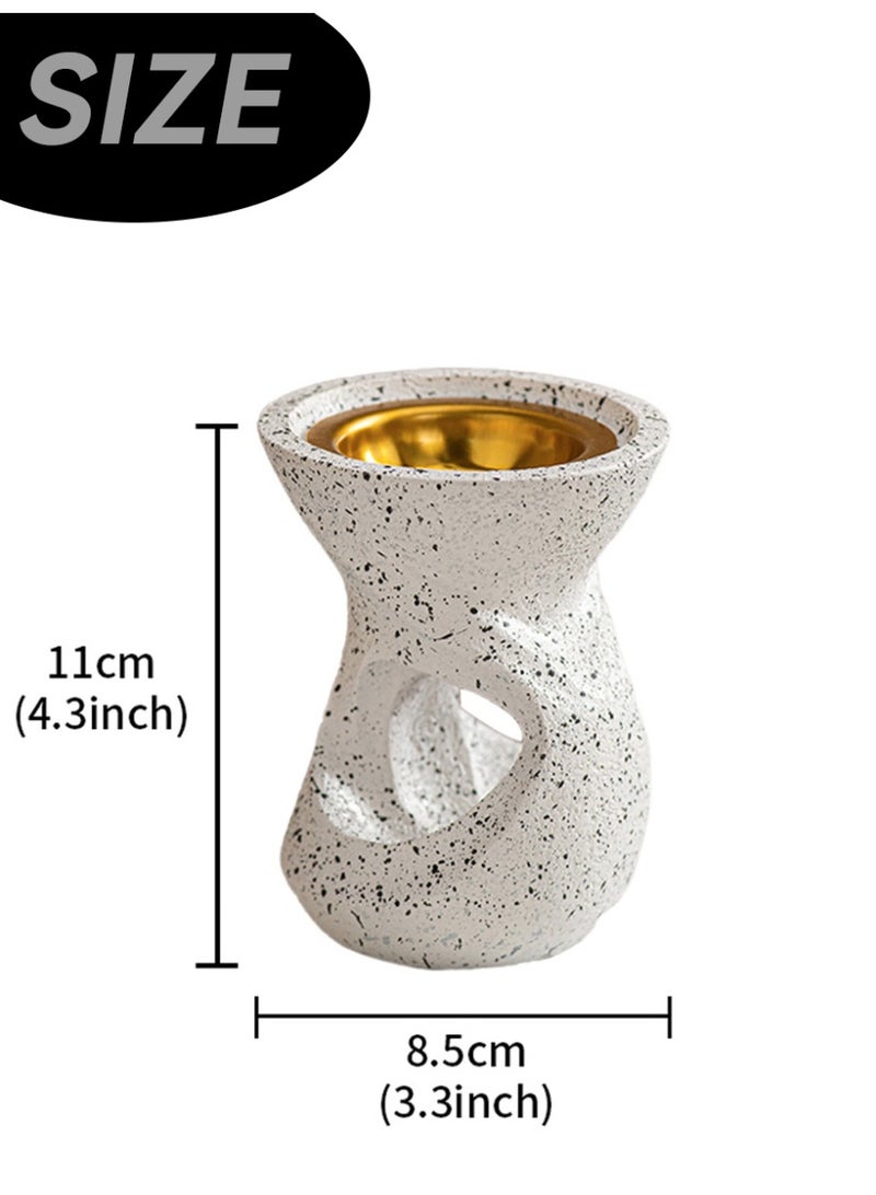 Aromancy White Ceramic Bakhoor Incense Burner Modern Oud Incense Holder for Arabic Incense Wood Heat Resistant Ceramic Incense Burner for Home Fragrance Prayer Meditation & Ramadan Decor - Image 2