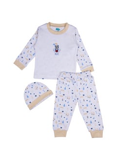 Babies Basic 7 Piece Unisex 100% Cotton Gift Set Include Bib, Blanket, Mitten, Cap, Romper, Top And Bottom Set  - Image 3