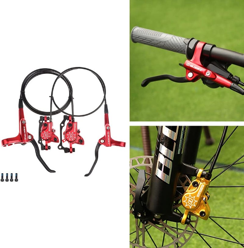 klarako MTB Bicycle Oil Brake Caliper Lever Hose Set, Aluminium Alloy Road Mountain Bike Hydraulic Disc Brake Levers Repair Parts - Image 5