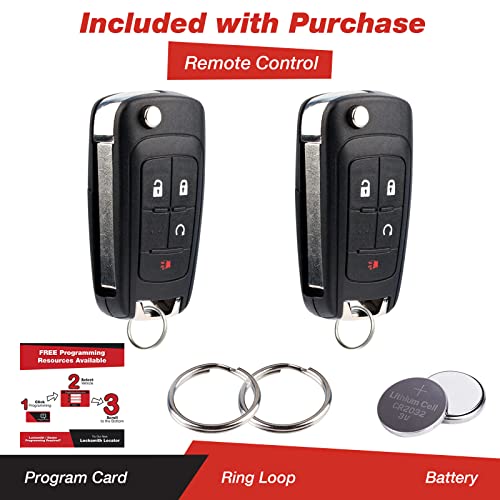 KeylessOption Keyless Car Remote Uncut Flip Ignition Key Fob Replacement for OHT01060512 (Pack of 2) - Image 2
