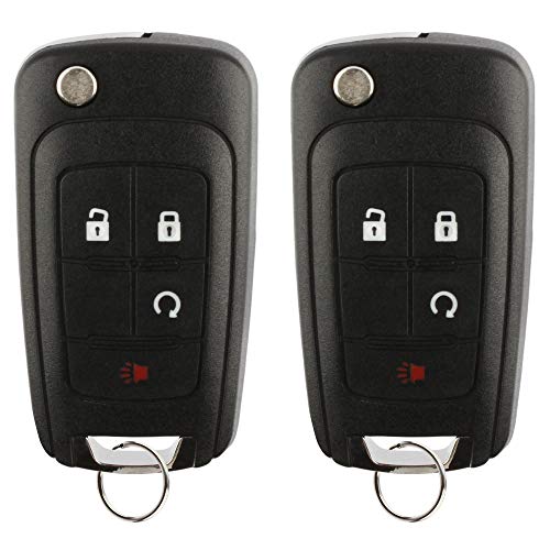 KeylessOption Keyless Car Remote Uncut Flip Ignition Key Fob Replacement for OHT01060512 (Pack of 2) - Image 1