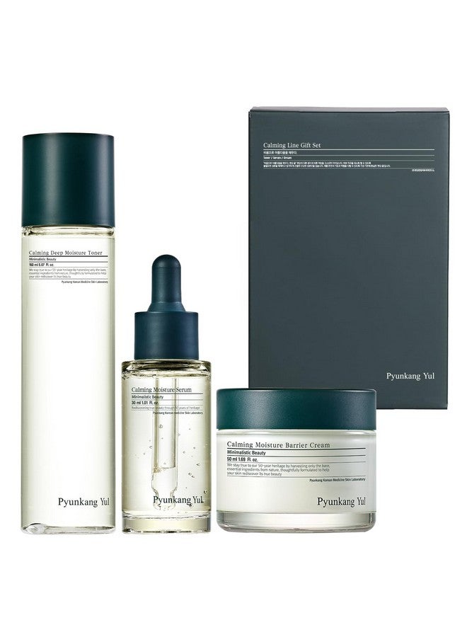 [Pky] مجموعة هدايا Calming Line، مجموعة هدايا العطلات وهدية للنساء، عناية لطيفة بالبشرة الحساسة، تونر، مصل، كريم، نباتي وخالٍ من القسوة، هدية مثالية للعطلات (مجموعة مكونة من 3 عناصر)