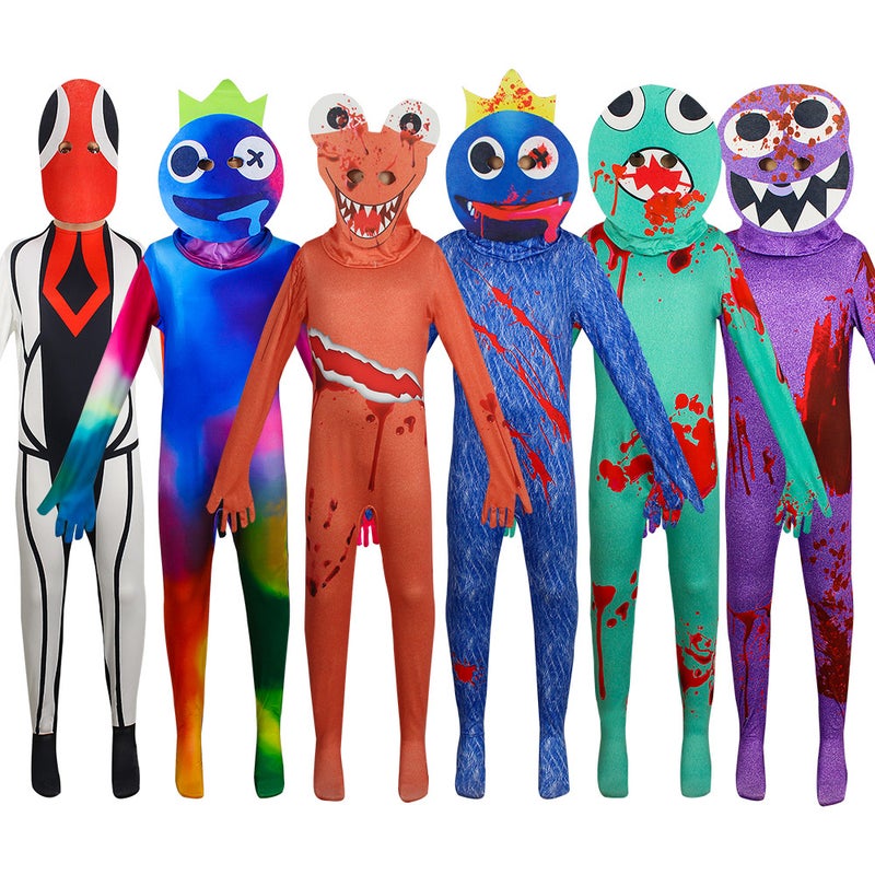 Halloween Rainbow Friends Cosplay Clothes Blue Little Monster Costume Jumpsuit Rainbow Friends Cosplay Outfit - Image 2