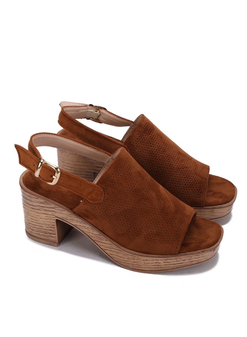 Women's sandals with a wide heel and a stylish modern design - equipped with a buckle for a distinctive look - Image 1