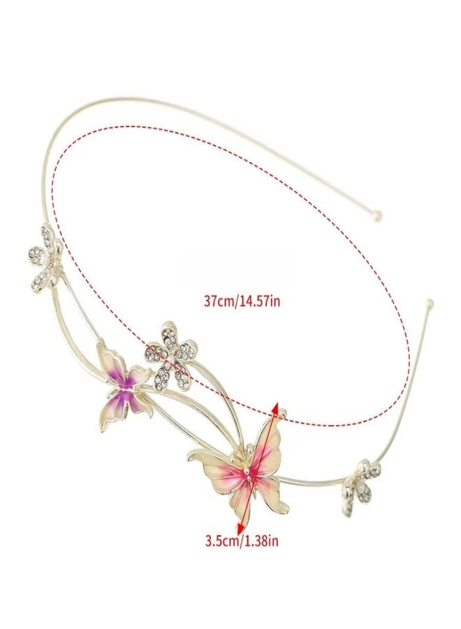 Ashkash 1Pcs Luxury Flower & Butterfly Hair Hoops for Women, Sweet and Elegant Hair Bands for Girls, Korean Wedding Headbands, Bezel Hair Accessories - Image 4
